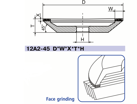 Diamond grinding wheel 12A2-45