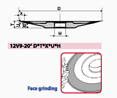 Diamond grinding wheel 12V9-20