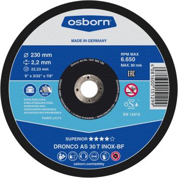 Cutting disc 125x2.2x22 AS30T INOX superior OSBORN/DRONCO 1121905100