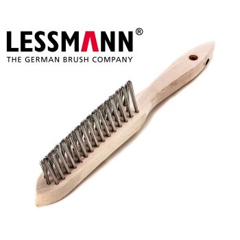 Hand brushes 3 row V-shaped stainless wire 120.811 LESSMANN