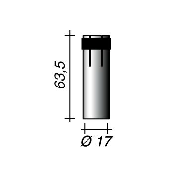 Gas Nozzle d.17mm L63.5mm MIG EP24  TRAFIMET MC0300