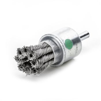 End brushes 22x6.0 knotted stainless wire 0.50mm 454.398 LESSMANN