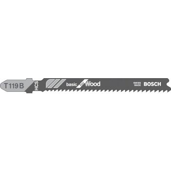 Jigsaw Blades T119B  92.0 mm BASIC FOR WOOD 5tk/p BOSCH 2608630037