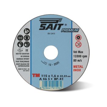 Cutting disc 125x1.6x22 A46S inox PREMIUM-TM SAIT 01597