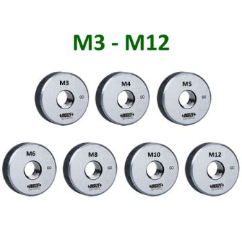 Rõngaskaliibrite komplekt M3-M12 ISO1502  6g GO 7tk. INSIZE 4120-S7