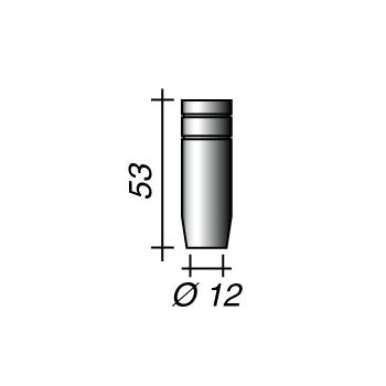 Gas Nozzle d.12 x 53 MIG DE11,20  EP15 TRAFIMET MC0018