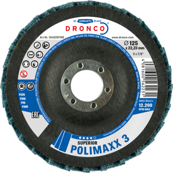 Flap disc POLIMAXX 3 115x22.23mm Superior DRONCO 5541207100