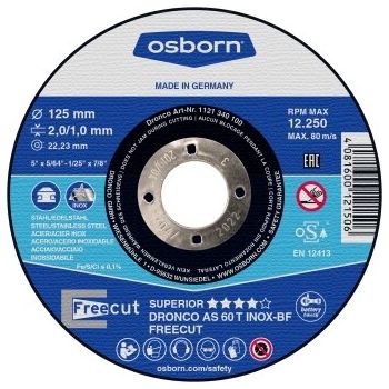 Cutting disc 150x2.5/2.0x22 AS46T inox FREECUT superior OSBORN/DRONCO 1153340100