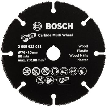 Отрезной круг GWS 12V-76  76x1.0x10 TUNGSTEN Carbide BOSCH 2608623011