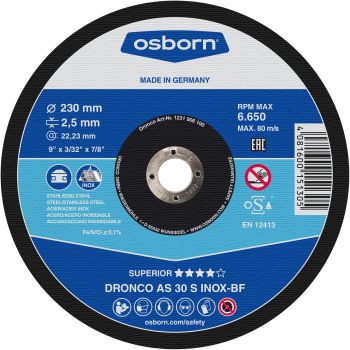 Cutting disc 125x2.5x22 AS30S INOX superior OSBORN 1121906100