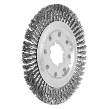Wheel brushes d.200x22-25x50.8/36Zx2 knotted wire 0.50mm M00072 LESSMANN