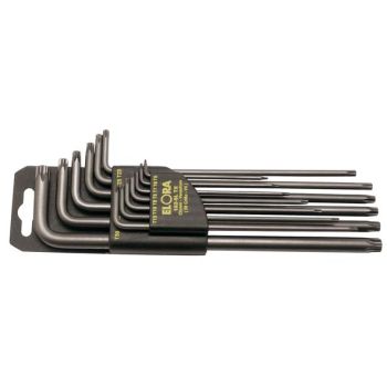 TORX key set T5-6-7-8-9-10-15-20-25-27-30-40-50 LONG plastic holder No.162SLTX ELORA