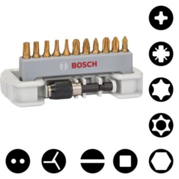 Screwdriver Bit Set"Max Grip" 12pcs/25mm with Quick Change Holder BOSCH 2608522128