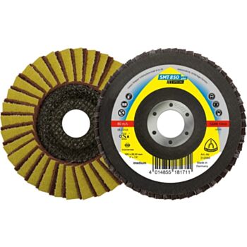 Flap disc COMBI 125x22.2 gr. 80 maroon tapered SMT850 plus KLINGSPOR 312560