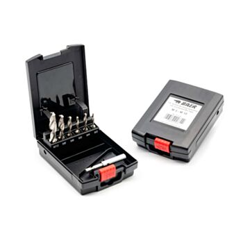 Vītņu urbji rokass Bit-combined machine set M3-10x1/4" 7pcs. HSS-G Plast.box B1939 BAER