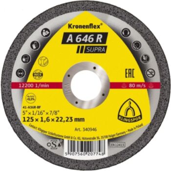 Cutting disc 150x1.6x22 A 646R INOX SUPRA KLINGSPOR 340945