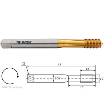 Keermepuur MASINA FORMING TAPS M 8.0x1.25x 90 HSS-ETIN DIN371 with oil grooves 111101012 BAER