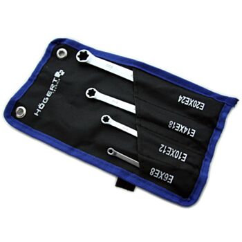 Topeltsilmusvõti TORX komplekt 4tk E6-8-10-12-14-18-20-24 HT1W590 HÖGERT