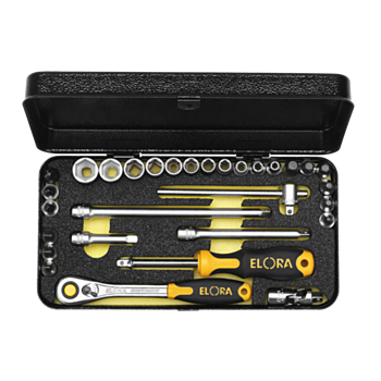 Padrunvõtmete komplekt 1/4"  6-kant 30-osa 4.0-14 met.kohver No.1440-MU ELORA