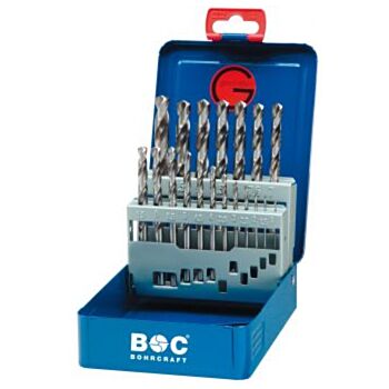 Набор сверл ЦИЛЛИНДРЧЕСКИЕ 1.0-10.0mm  19tk.HSS-G стальной бокс BOHRCRAFT 11201310019