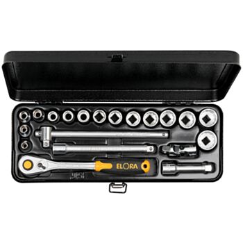 Padrunvõtmete komplekt 3/8"  6-kant 20-osa 6-22 met.kohver No.871-JSU ELORA
