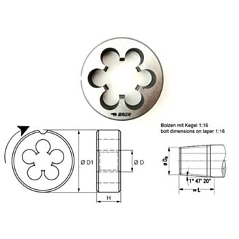 Keermelõikur NPT1.1/4"x11.5 (75x26mm) HSS 241401010 BAER