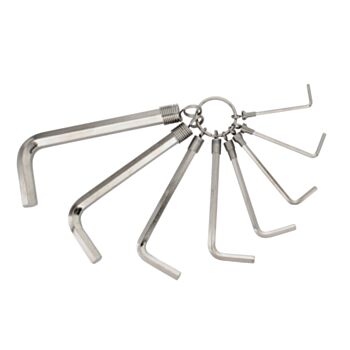 Hexagon key set 2-2.5-3-4-5-6-8-10mm 8pcs. metal ring CrMoV No.158R-1 ELORA