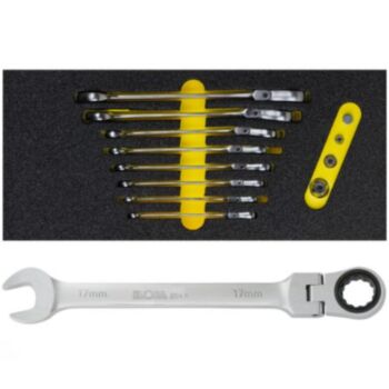 Lehtsilmusnarrede komplekt liigendiga 8-19mm 8-osa No.OMS-32 ELORA