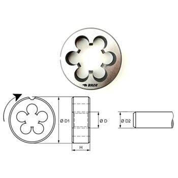 Keermelõikur M 8.0x1.25 (25x9mm) HSS tolerance 6e 111421005 BAER