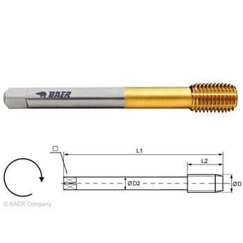 Keermepuur MASINA FORMING TAPS M16.0x1.50x100 HSS-ETIN DIN374 121101013 BAER