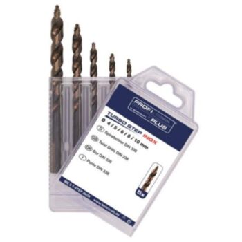 Набор сверл ЦИЛЛИНДРЧЕСКИЕ 4.0-10.0mm 5шт.HSSCo5 TURBO step BOHRCRAFT 12031330005