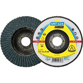 Flap disc 125x22 ZIRCON SMT624  80 tapered SUPRA Klingspor 322775