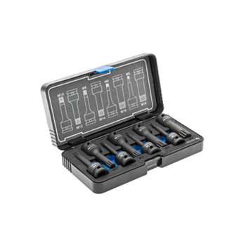 Löökpadrunite komplekt 1/2" otsak SPLINE 8tk. M5,6,,8,10,12,14,16,18 CrMo HT6R006 HÖGERT