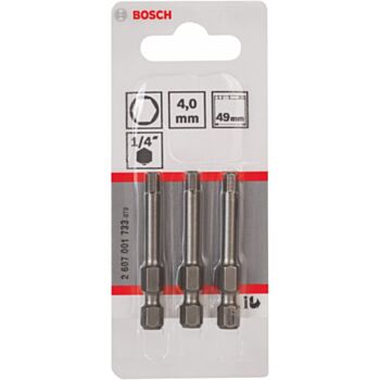 Насадки для отверток L=49.0mm 6-гран.  4.0mm BOSCH 2607001733