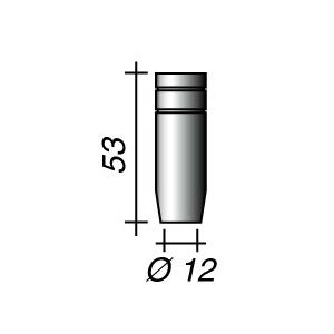 Gas Nozzle d.12 x 53 MIG DE11,20  EP15 TRAFIMET MC0018