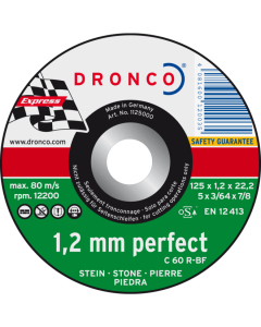 Отрезной диск по камню 115x1.2x22 C 60R PERFECT DRONCO 1115000100