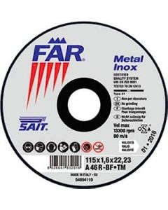 Cutting disc 115x1.0x22 A60R inox FAR-TM SAIT 033200